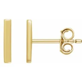 14K Yellow Vertical Bar Earrings