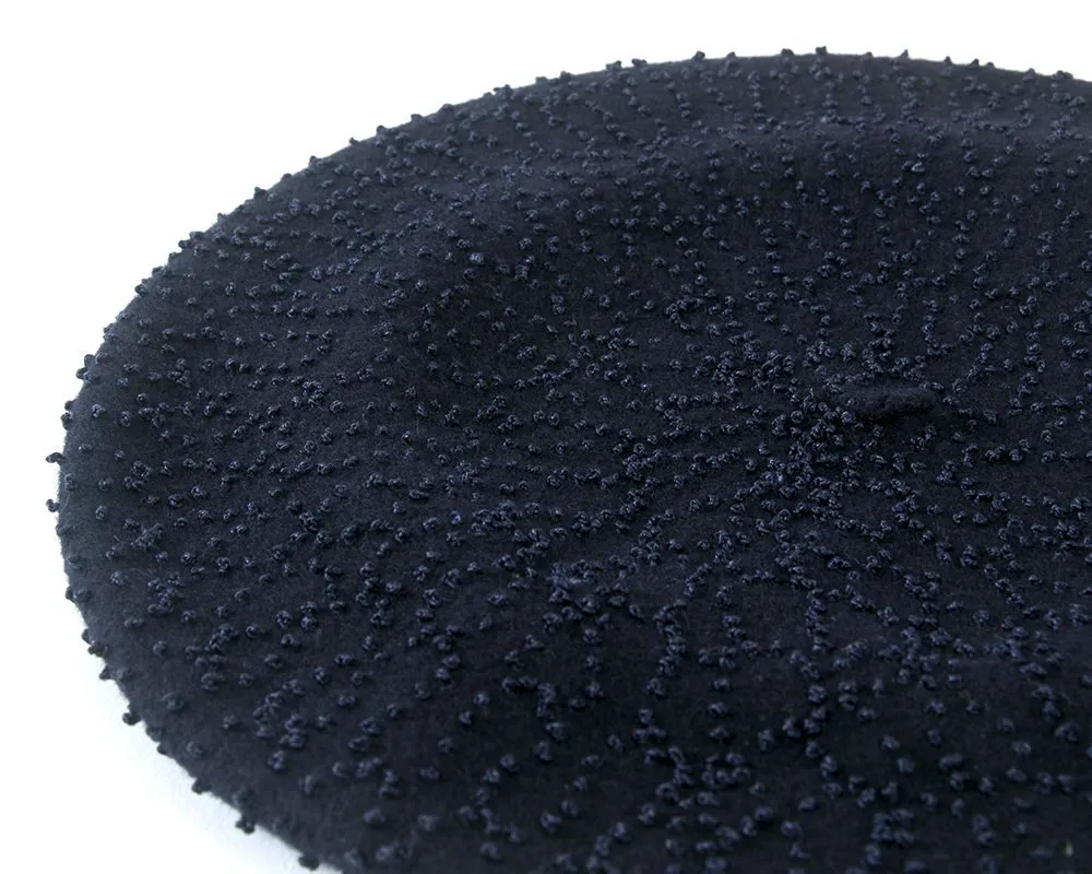 1940s Navy Blue French Knot Beret