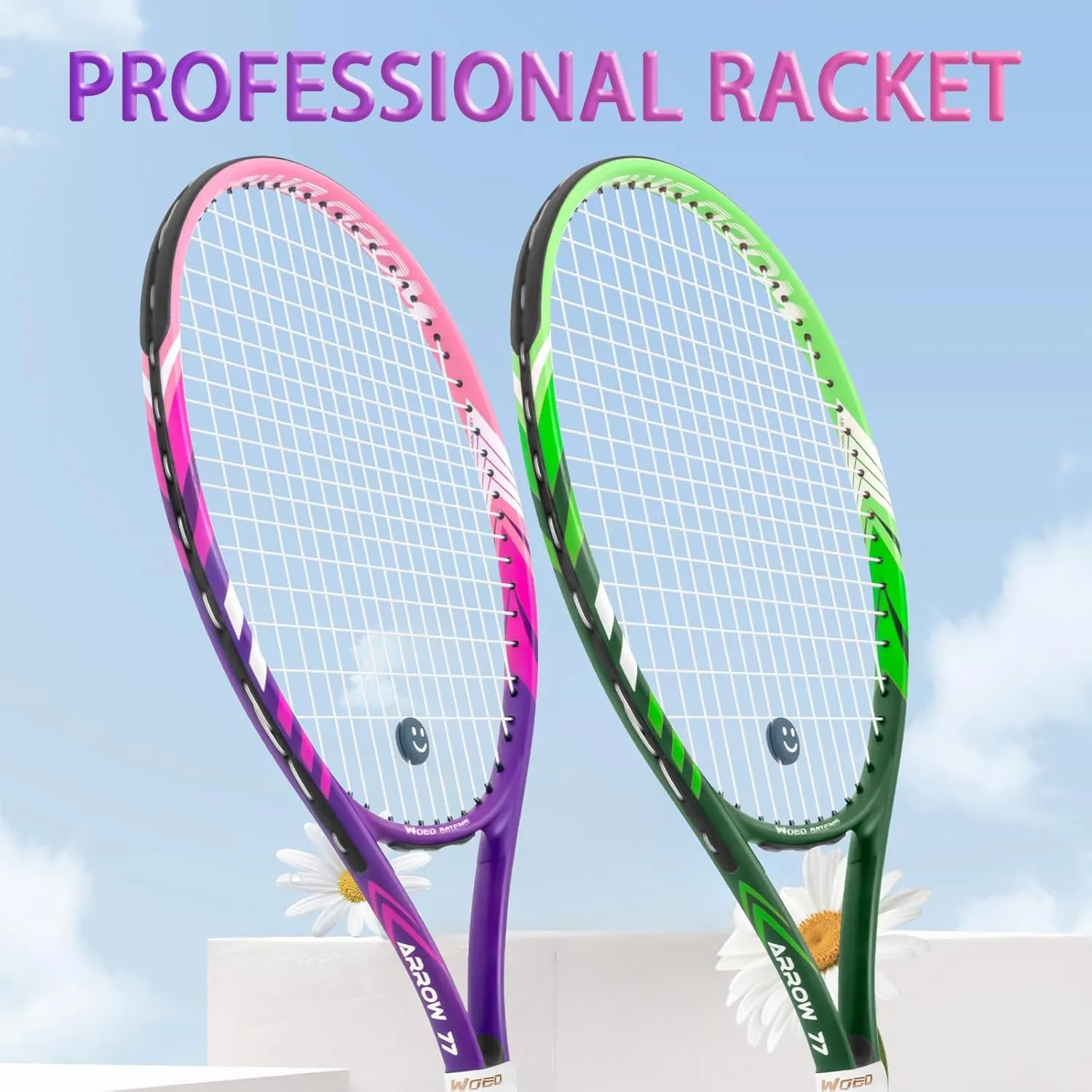 19" 23" 25" Kids Tennis Racket Junior/Youth Tennis Racquet with Tennis Ball Carry Bag Overgrips Vibrations Dampers