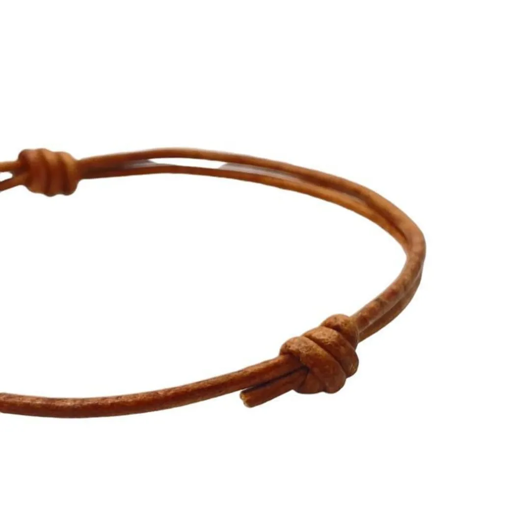 2 mm Men Genuine Leather Bracelet - Handmade Adjustable Cuff, Mens Minimalism Leather Wrap Wristband, Simple Accessories, Premium Leather, Women Gift To Boyfriend, Pulsera Hombre (Distressed Brown)