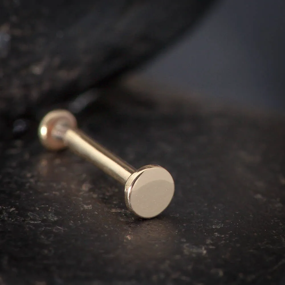 2.5mm Tiny Disc 14K Gold Flat Back Earring