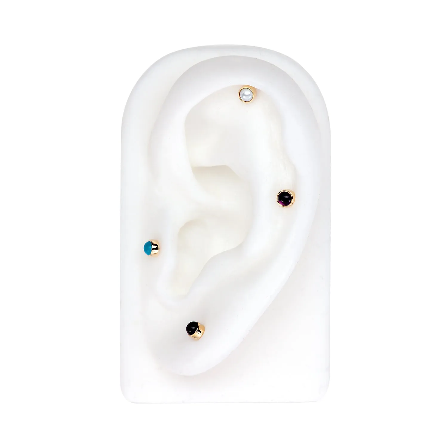 2mm Turquoise Cabochon Flat Back Stud