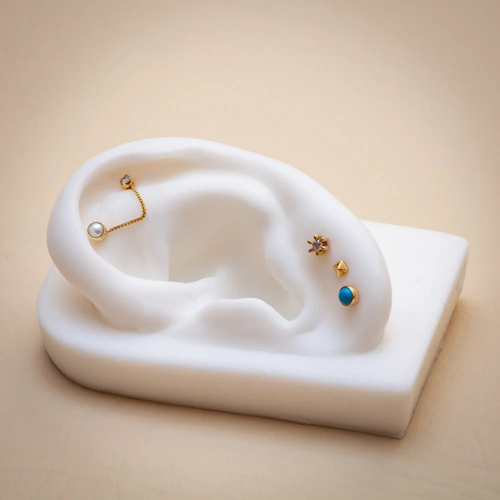 2mm Turquoise Cabochon Flat Back Stud