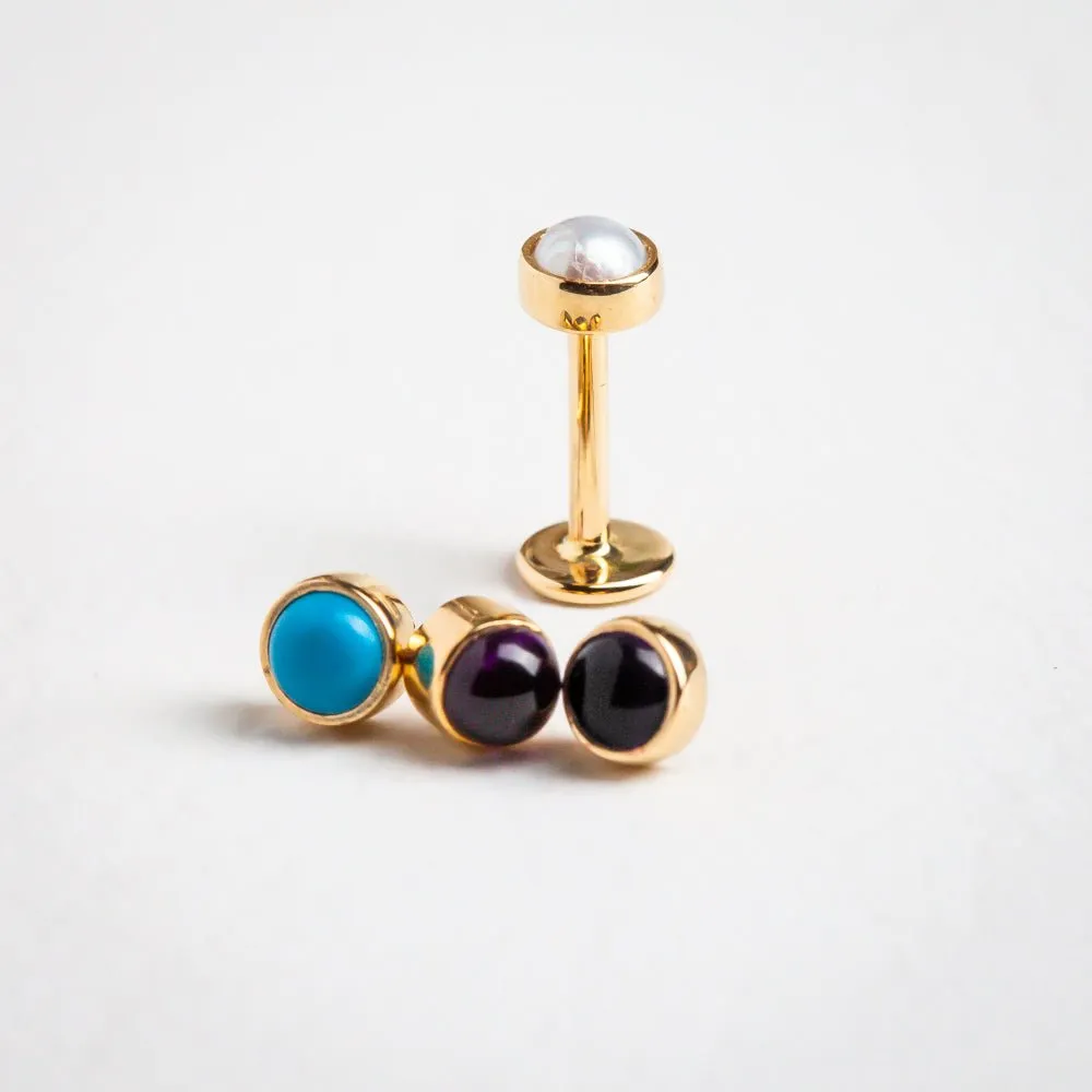 2mm Turquoise Cabochon Flat Back Stud
