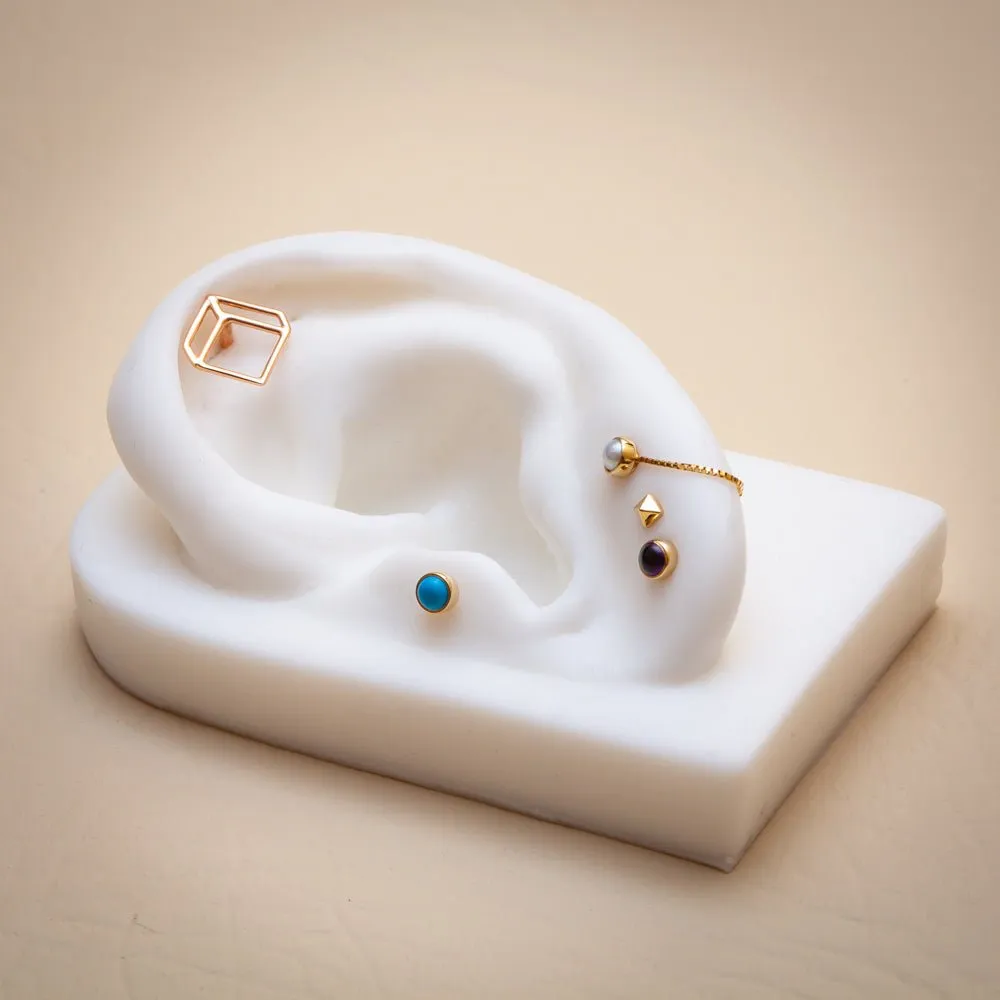 2mm Turquoise Cabochon Flat Back Stud