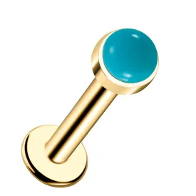 2mm Turquoise Cabochon Flat Back Stud