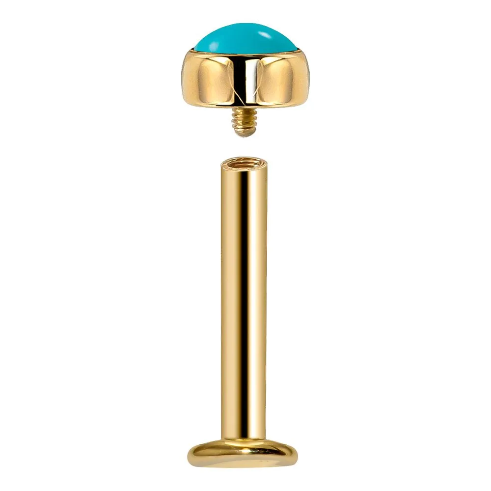 2mm Turquoise Cabochon Flat Back Stud