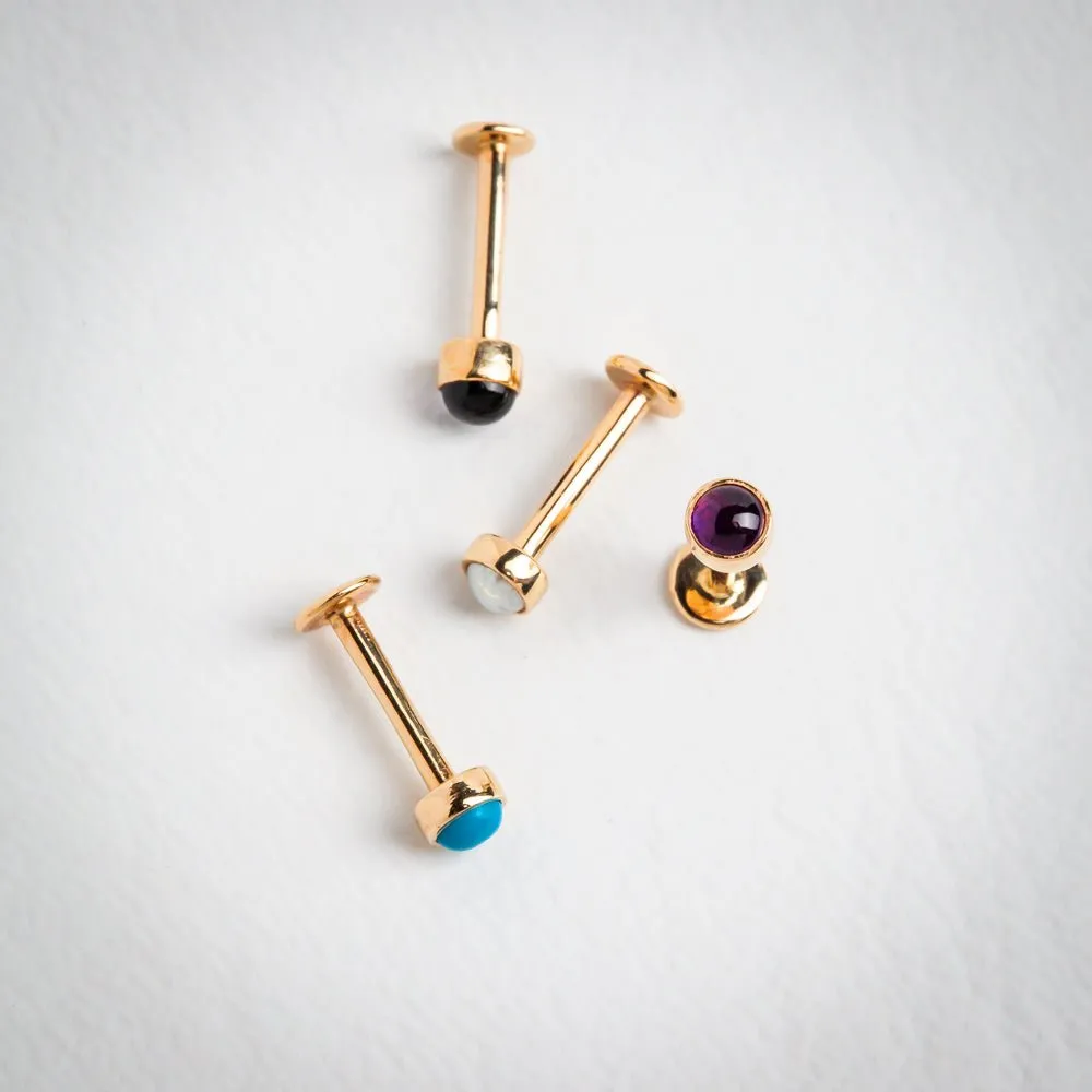 2mm Turquoise Cabochon Flat Back Stud