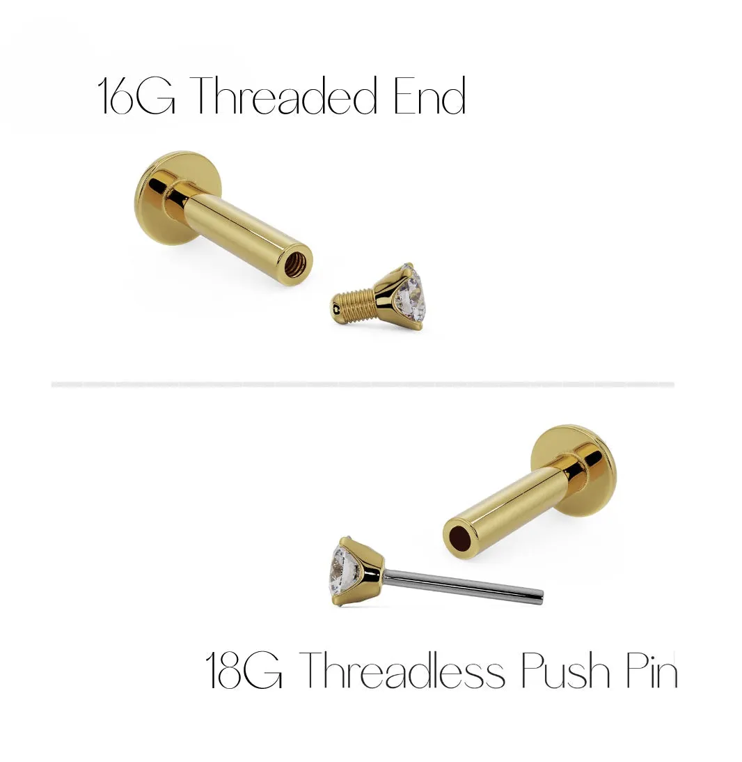 4mm Disc Artisan Hammered 14K Gold Flat Back