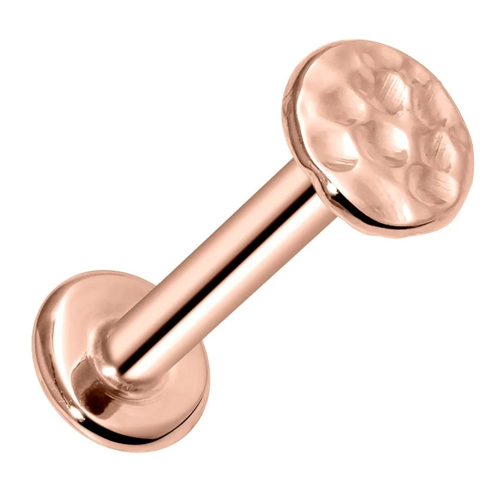 4mm Disc Artisan Hammered 14K Gold Flat Back