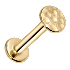 4mm Disc Artisan Hammered 14K Gold Flat Back