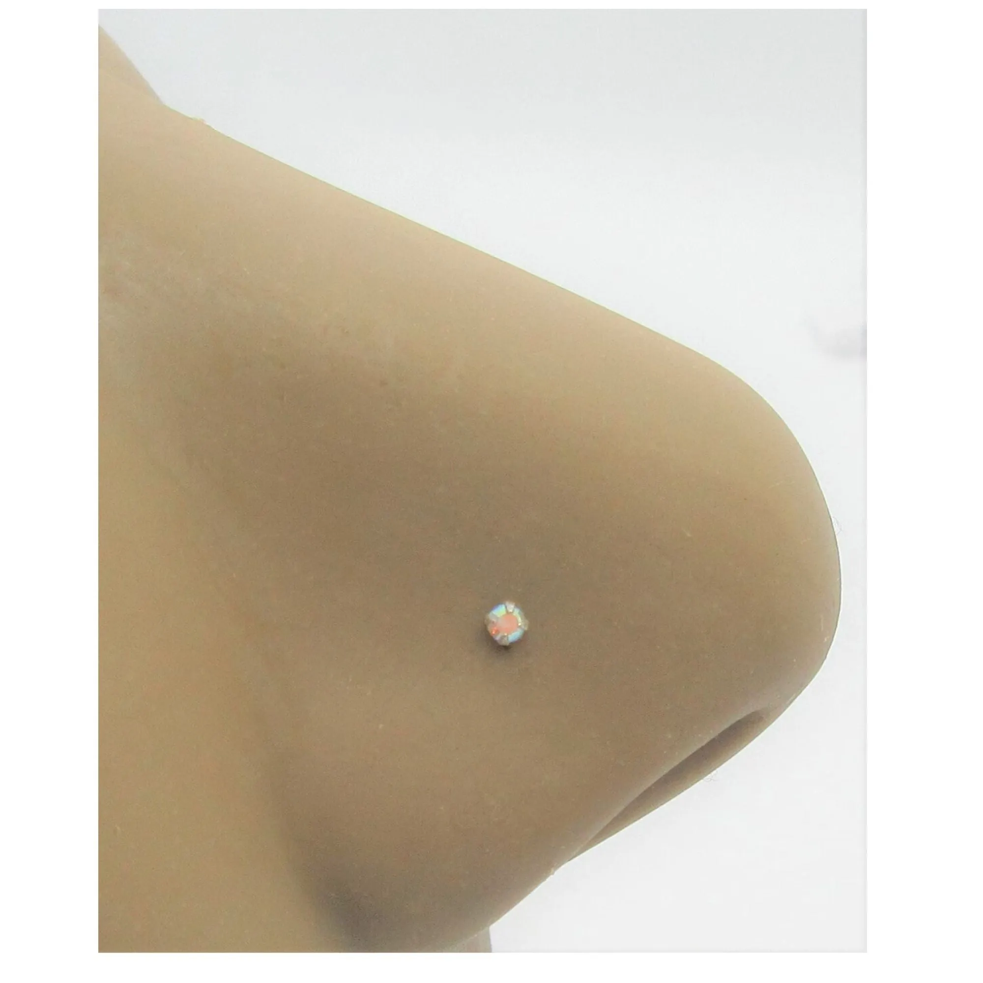 7 Small 1.5mm Gem Crystal Claw Set Straight Nose Stud L Bend Shape Bent Post Pin Jewelry 22 gauge 22G Pin Assorted Colors