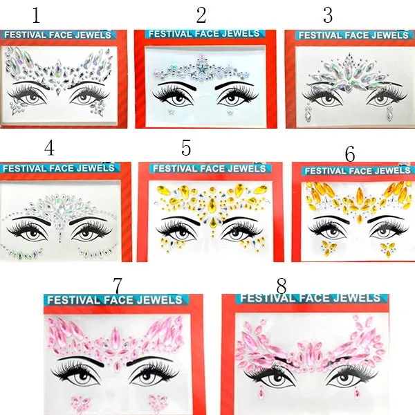 Assorted Diamante Face Jewell Stickers