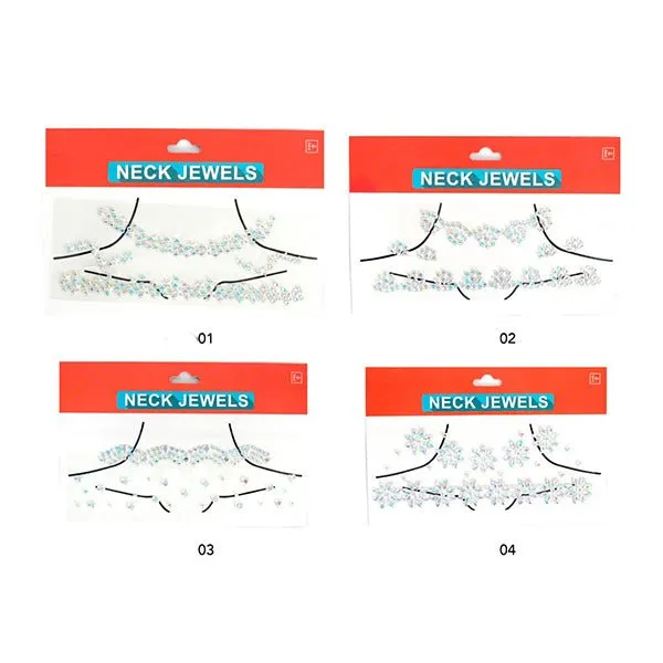 Assorted Neck Diamante Jewels Stickers