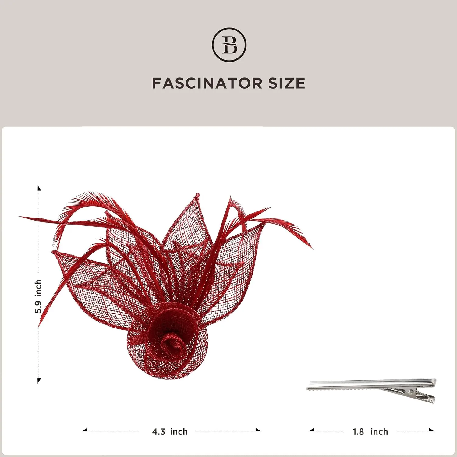 BABEYOND Fascinators Hats for Women - Tea Party Hat Kentucky Fascinator Derby Feather Flower Hair Clip Bridal Wedding