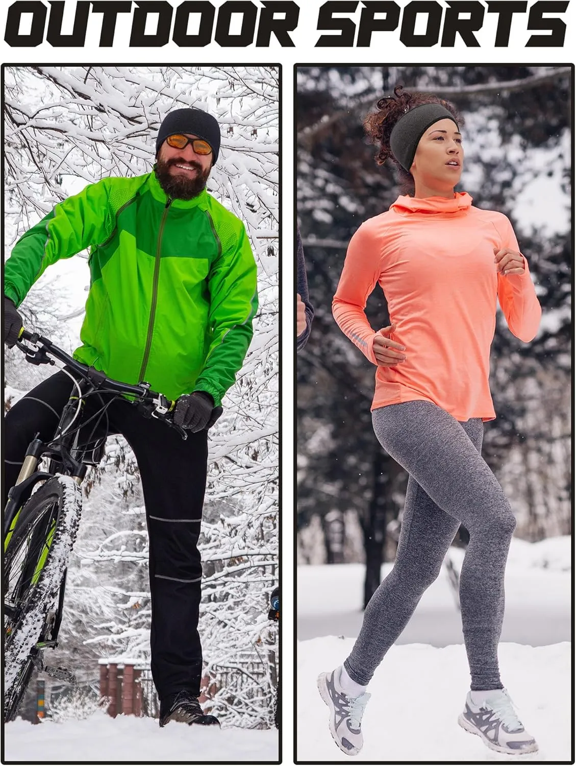 BBTO 3 Pcs Ear Warmer Fleece Headbands Ear Muffs Winter Running Gear for Women Men Adult
