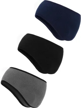 BBTO 3 Pcs Ear Warmer Fleece Headbands Ear Muffs Winter Running Gear for Women Men Adult