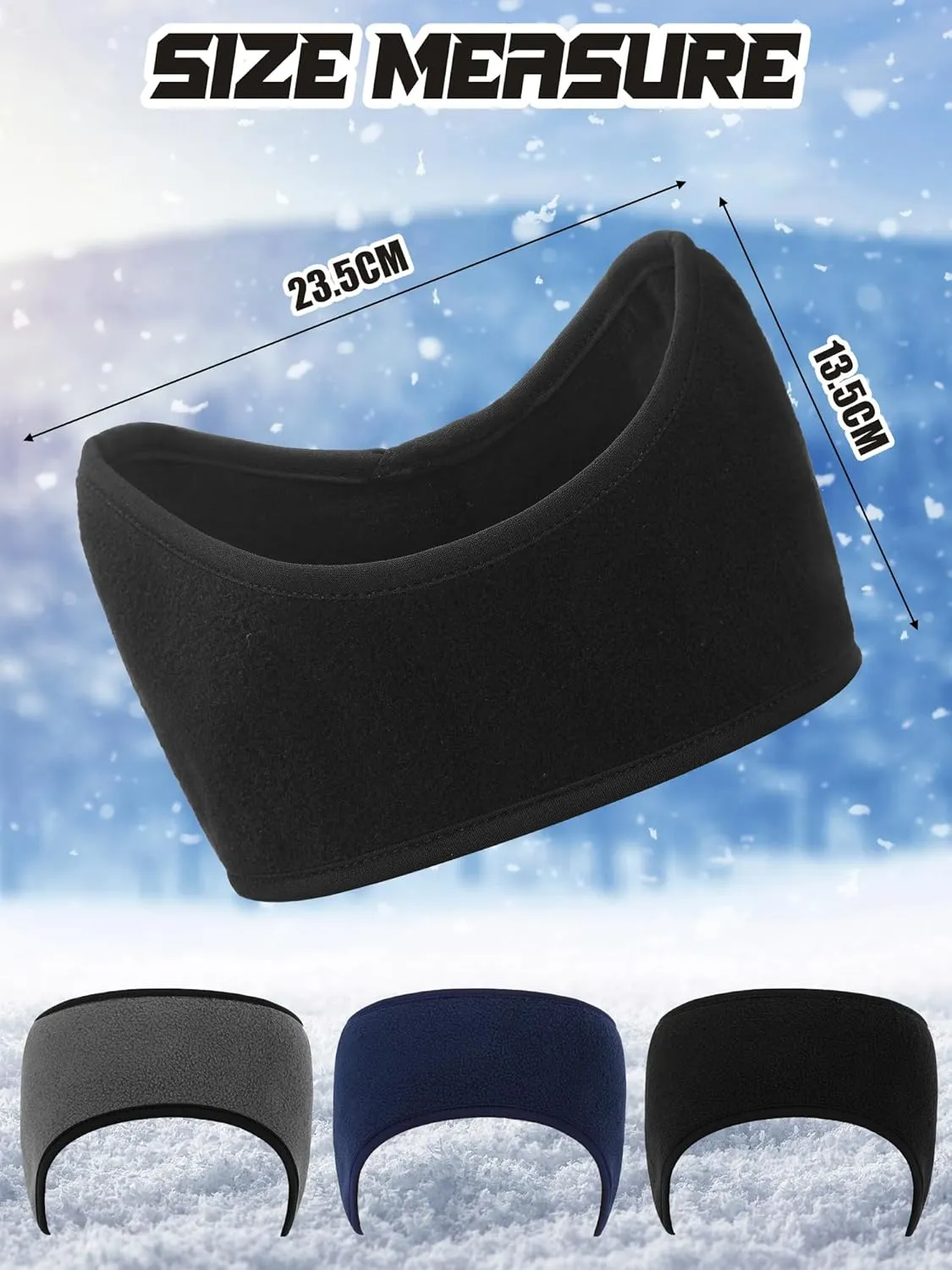 BBTO 3 Pcs Ear Warmer Fleece Headbands Ear Muffs Winter Running Gear for Women Men Adult
