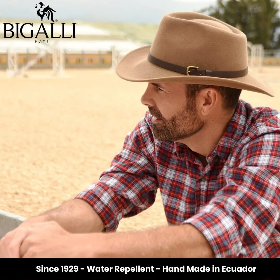 Bigalli Melbourne Wool Felt Fedora Hat for Women/Men Cowboy Hat Crushable Teardrop Winter Fall Hat | Mens Safari Hat