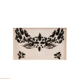 Black Angel Face Art Crystal Stickers