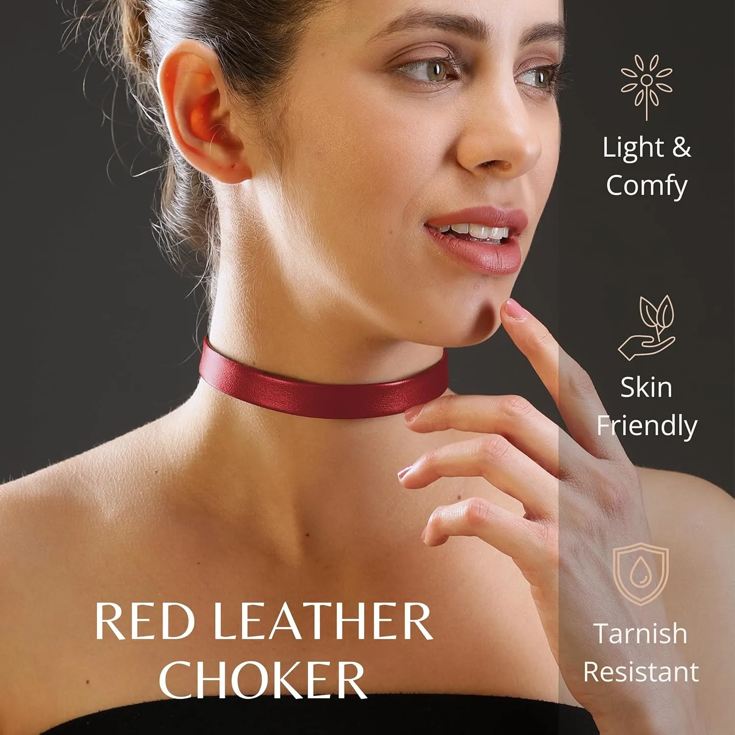 Black Leather, Velvet, Heart Pendant Choker 90s Accessories Goth Style Classic Punk Gothic Neck Collar Choker Necklace for Women and Men, Pack of 3