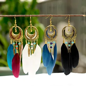 Boho Mantra Feather Earrings