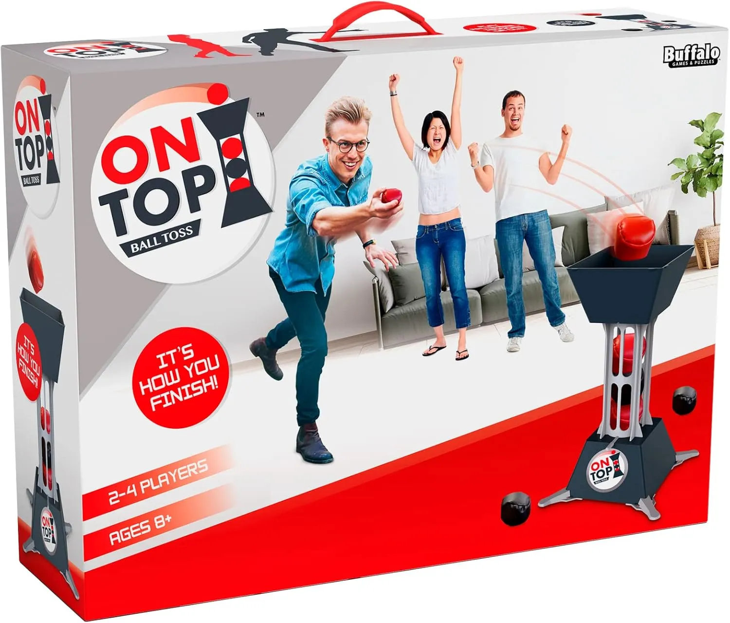 Buffalo Games - On Top Ball Toss - Action Oriented Target Game - Unique Scoring System - Competative Play Indoor and Outdoor