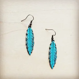 Burnished Feather Antique Copper Earrings - The Jewelry Junkie
