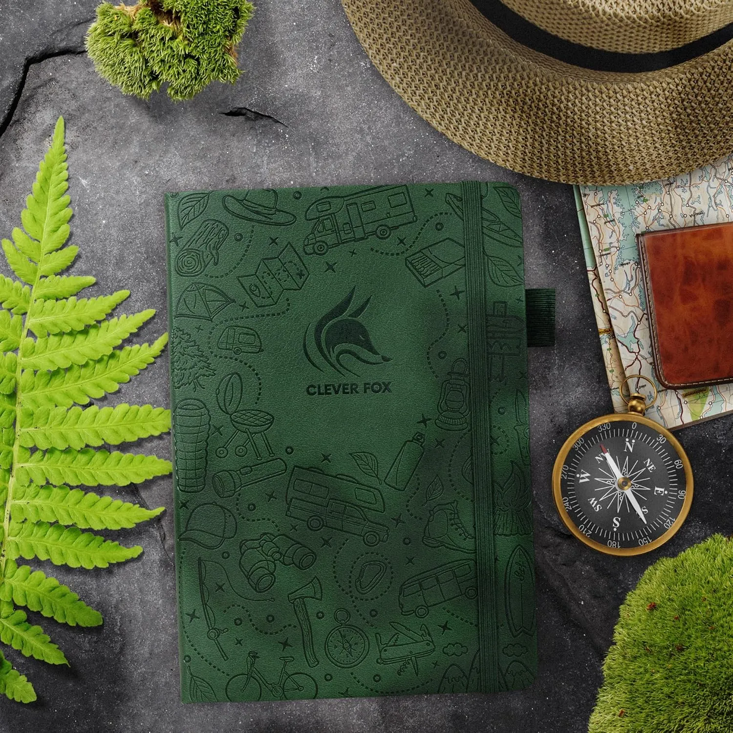 Clever Fox Camping Journal  Camper Log Book & RV Trip Planner  Outdoor Camp Journal & Adventure Travel Notebook  12 Trips Total, 8 Pages per Trip  Hardcover, A5 Size (Forest Green)