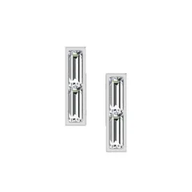Diamond Bar Earrings 14K Gold