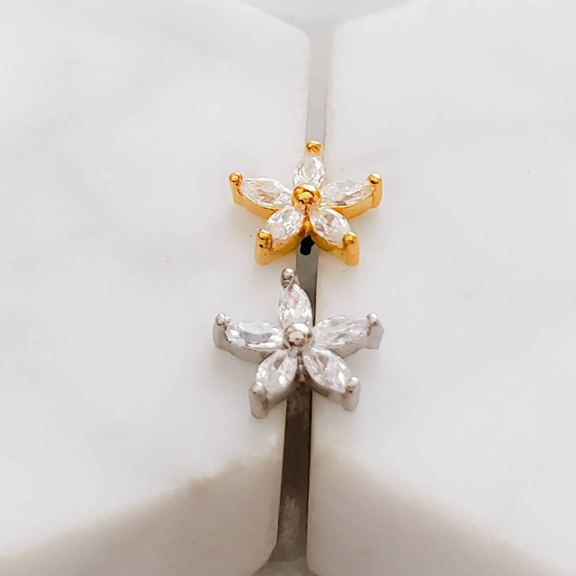 Diamond CZ Flower Stud