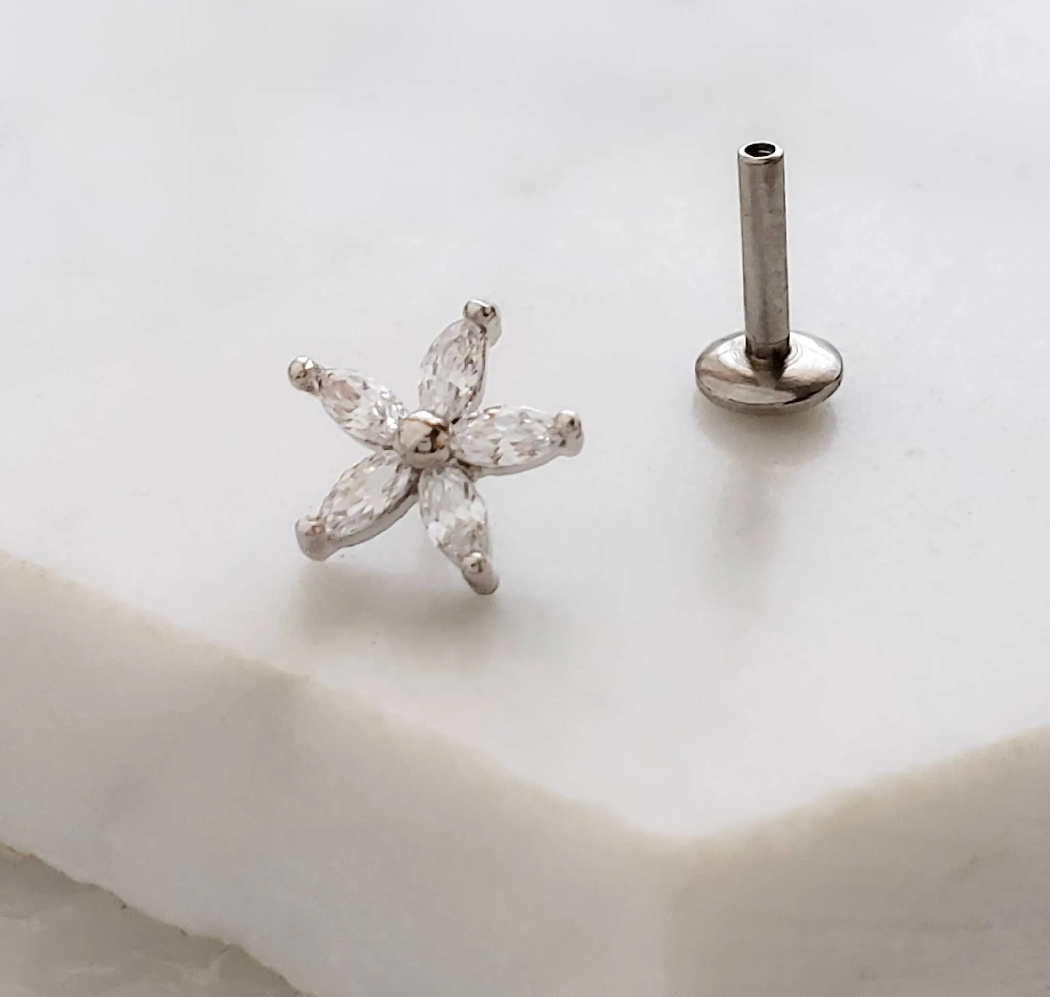 Diamond CZ Flower Stud