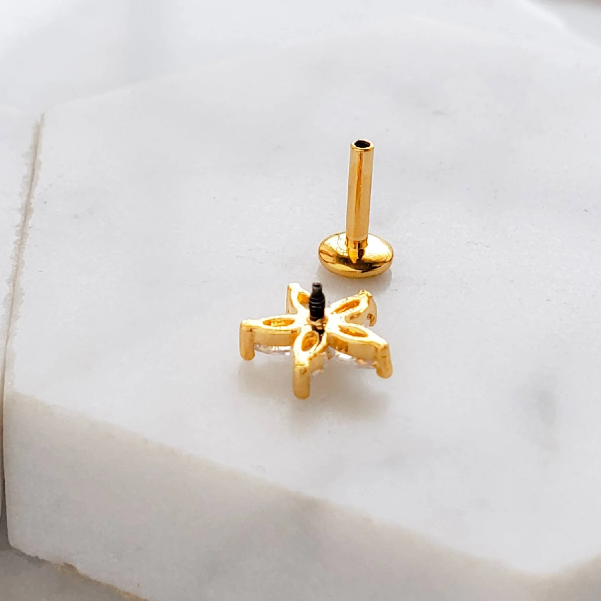 Diamond CZ Flower Stud