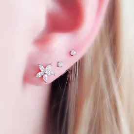 Diamond CZ Flower Stud