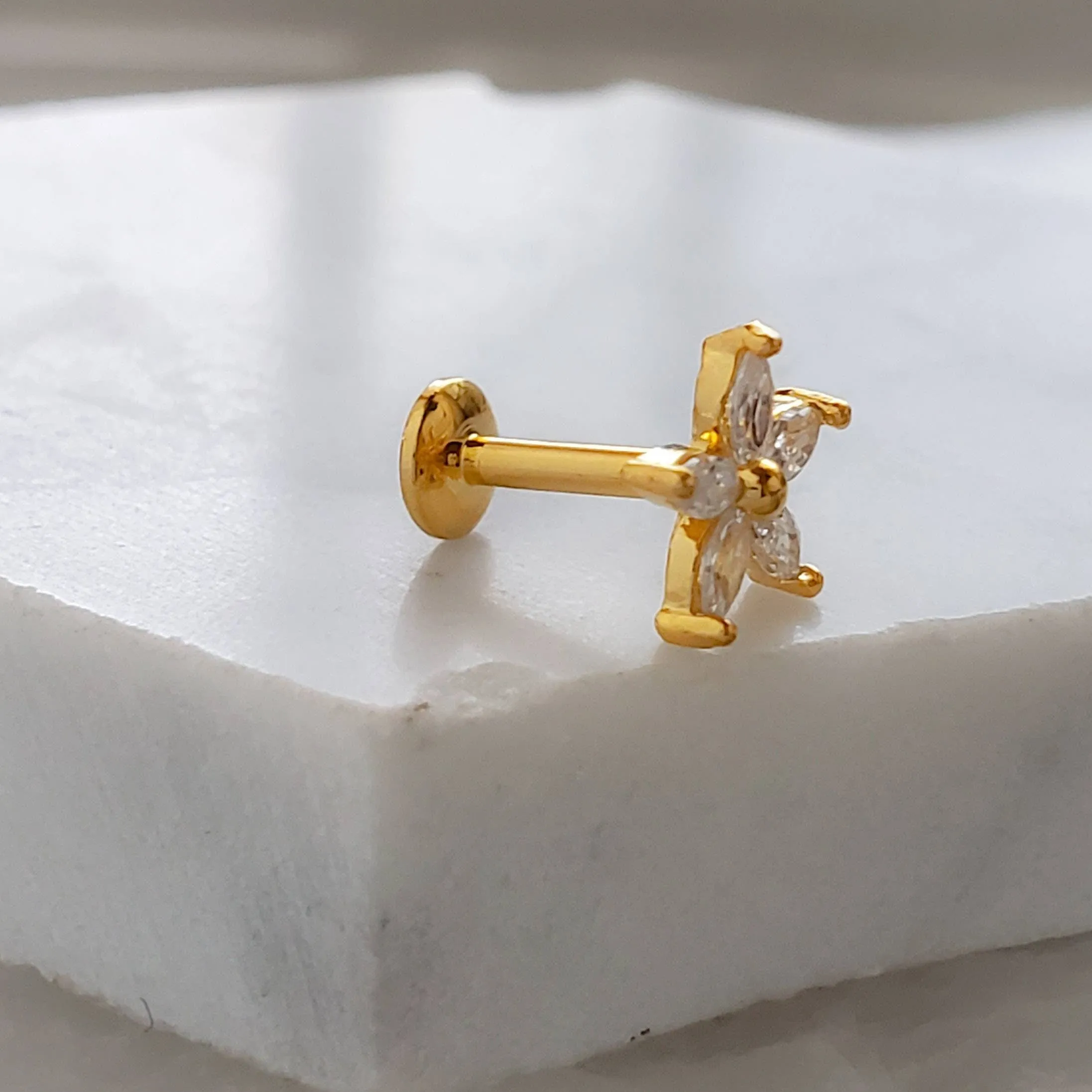 Diamond CZ Flower Stud