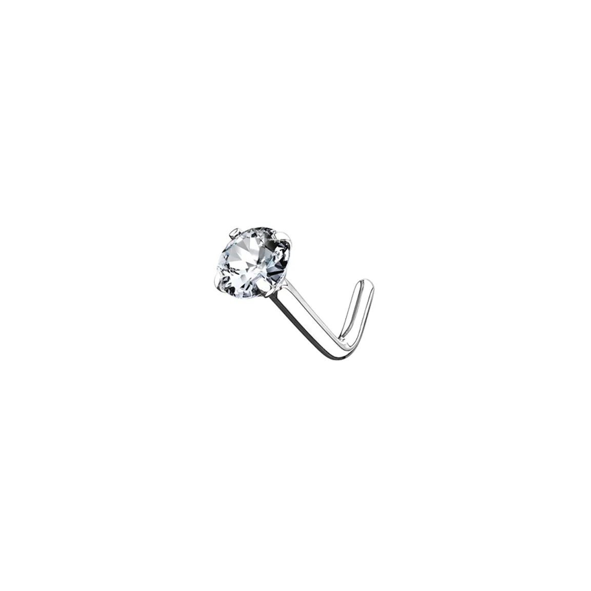 Diamond CZ Nose Stud in 14K Gold