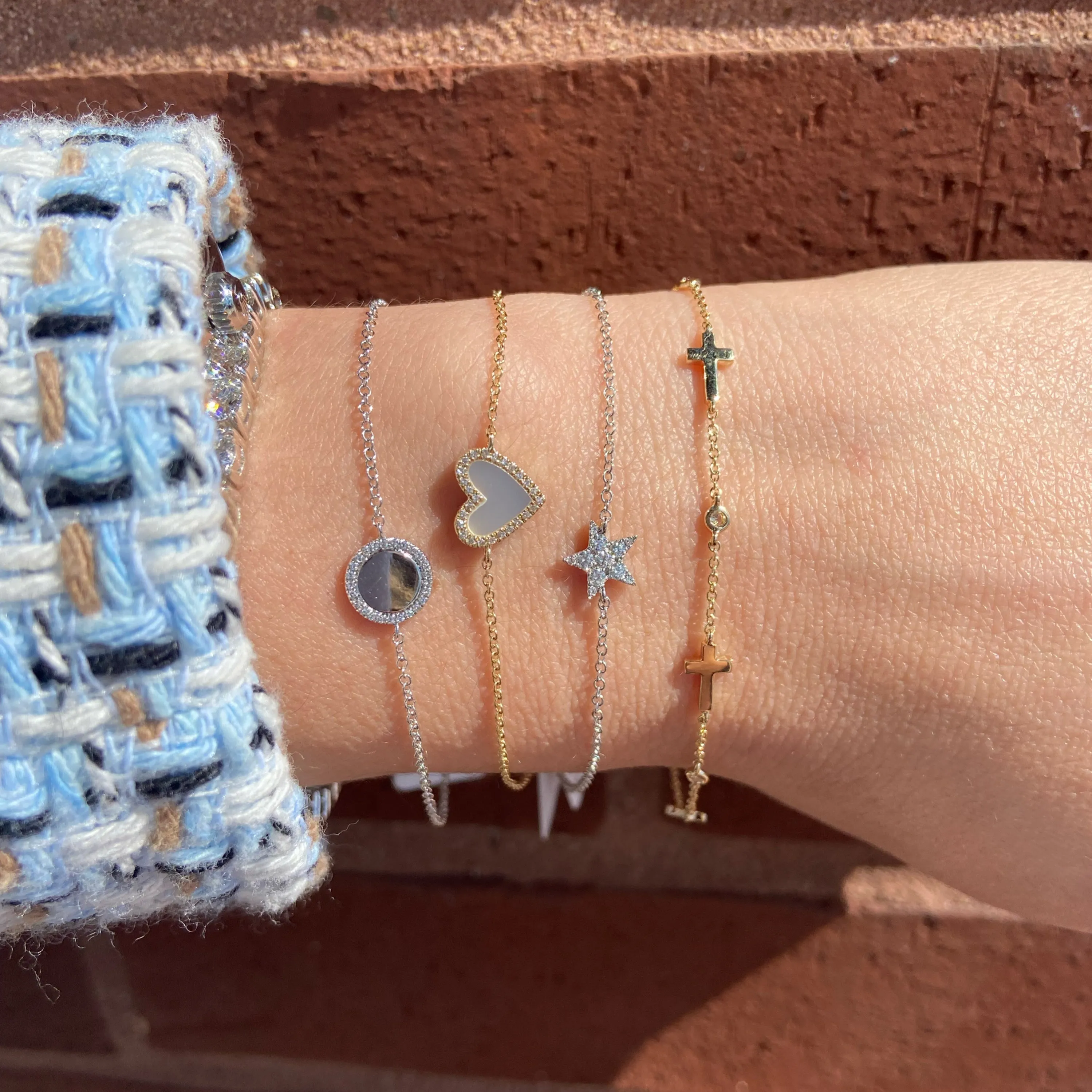 Diamond-Framed Disc Bracelet