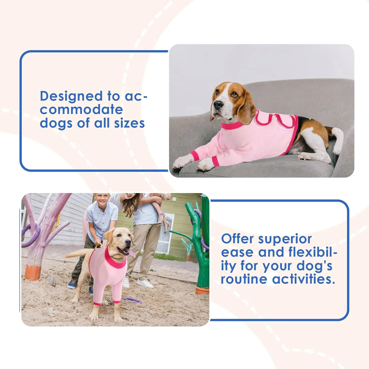 Dog Recovery Sleeves for Front Legs,Dog Sleeves to Prevent Licking,Breathable Dog Front Recovery Sleeve Right Left Leg,Dog Leg Sleeve After Surgery for Medium to Large Dogs,Pink L Size