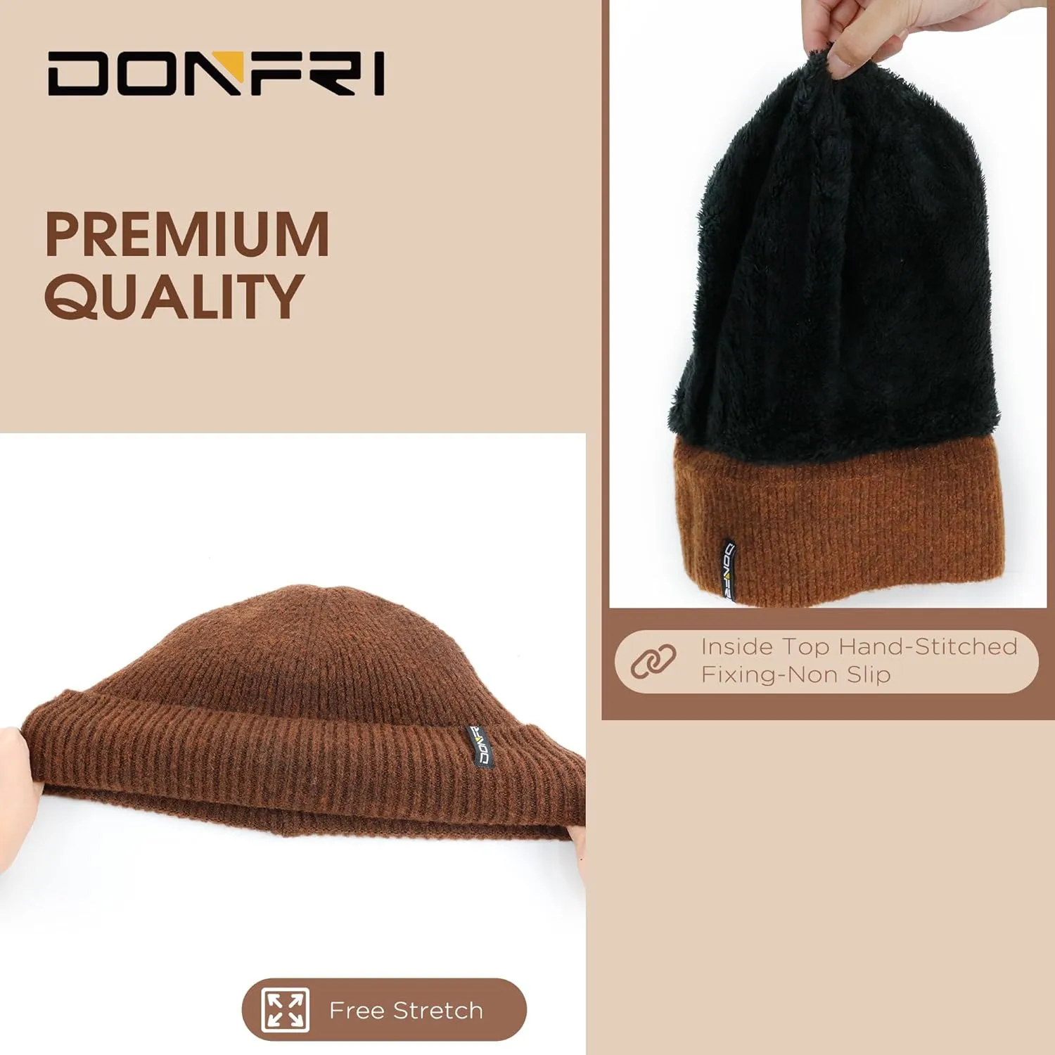 Donfri Wool Winter Beanie Hats Men Women Beanie Super Soft Warm for Winter Skull Knit Beanie Gift
