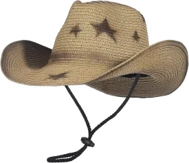 EOZY Western Cowboy Hat with String for Women Men Foldable Summer Sun Protection Straw Beach Hats with Wide Brim