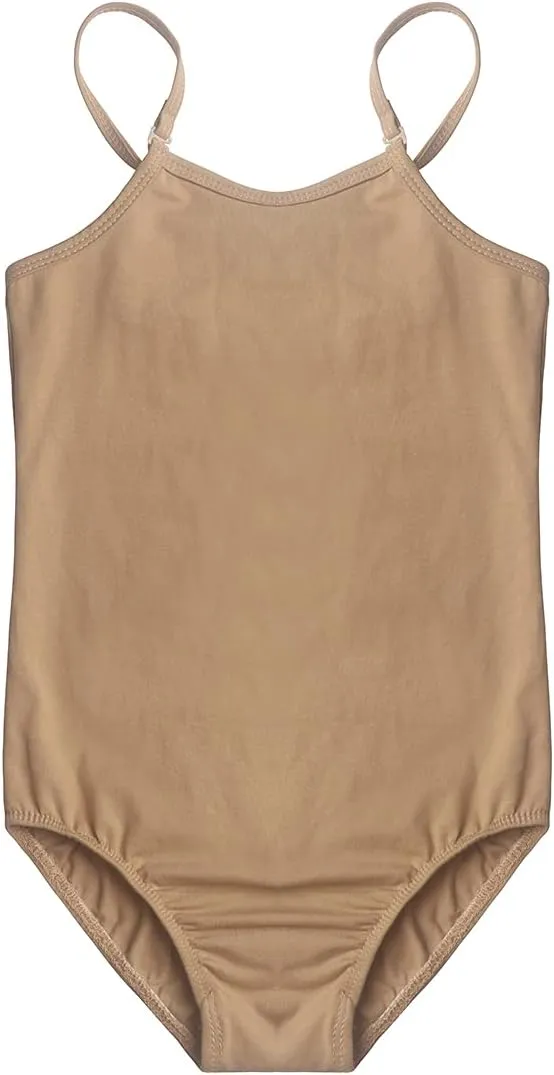 EQSJIU Girls Ballet Leotard Nude Camisole Seamless Dance Undergarment with Adjustable Straps Gymnastics Leotards 2-12 Years