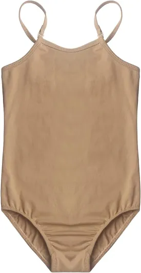 EQSJIU Girls Ballet Leotard Nude Camisole Seamless Dance Undergarment with Adjustable Straps Gymnastics Leotards 2-12 Years