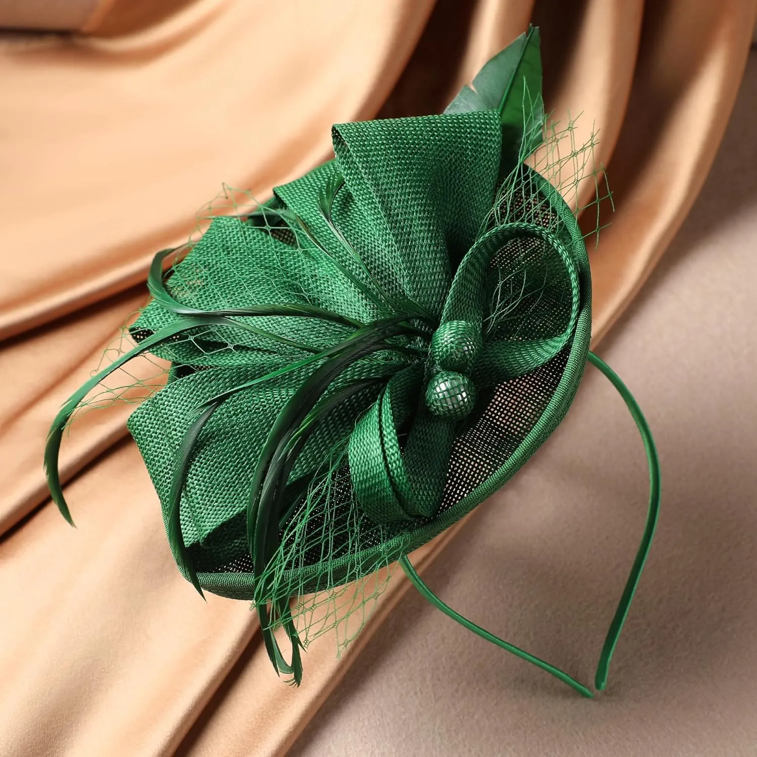 Fascinator Tea Party Hat - 2025 Derby Pillbox Kentucky Hat for Women (7.87x5.9inch)