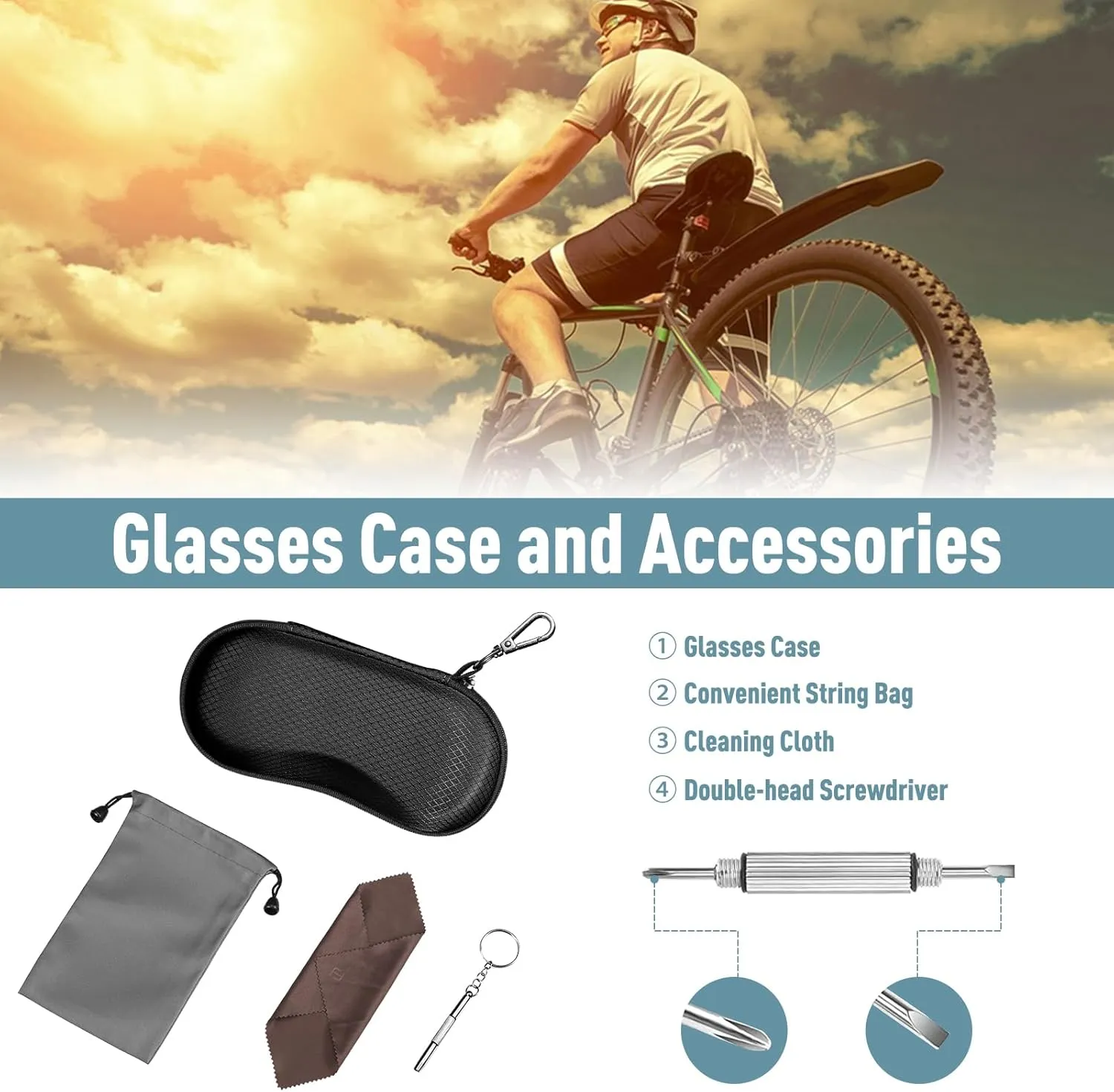 Fintie Sunglasses Case, Hard EVA Shell Shockproof Sport Glasses Case with Metal Carabiner Travel Zipper Eyeglasses Holder