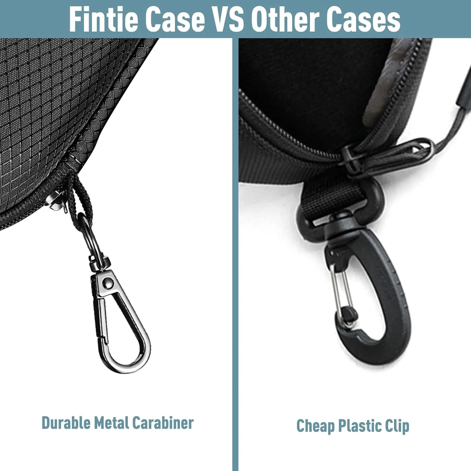 Fintie Sunglasses Case, Hard EVA Shell Shockproof Sport Glasses Case with Metal Carabiner Travel Zipper Eyeglasses Holder