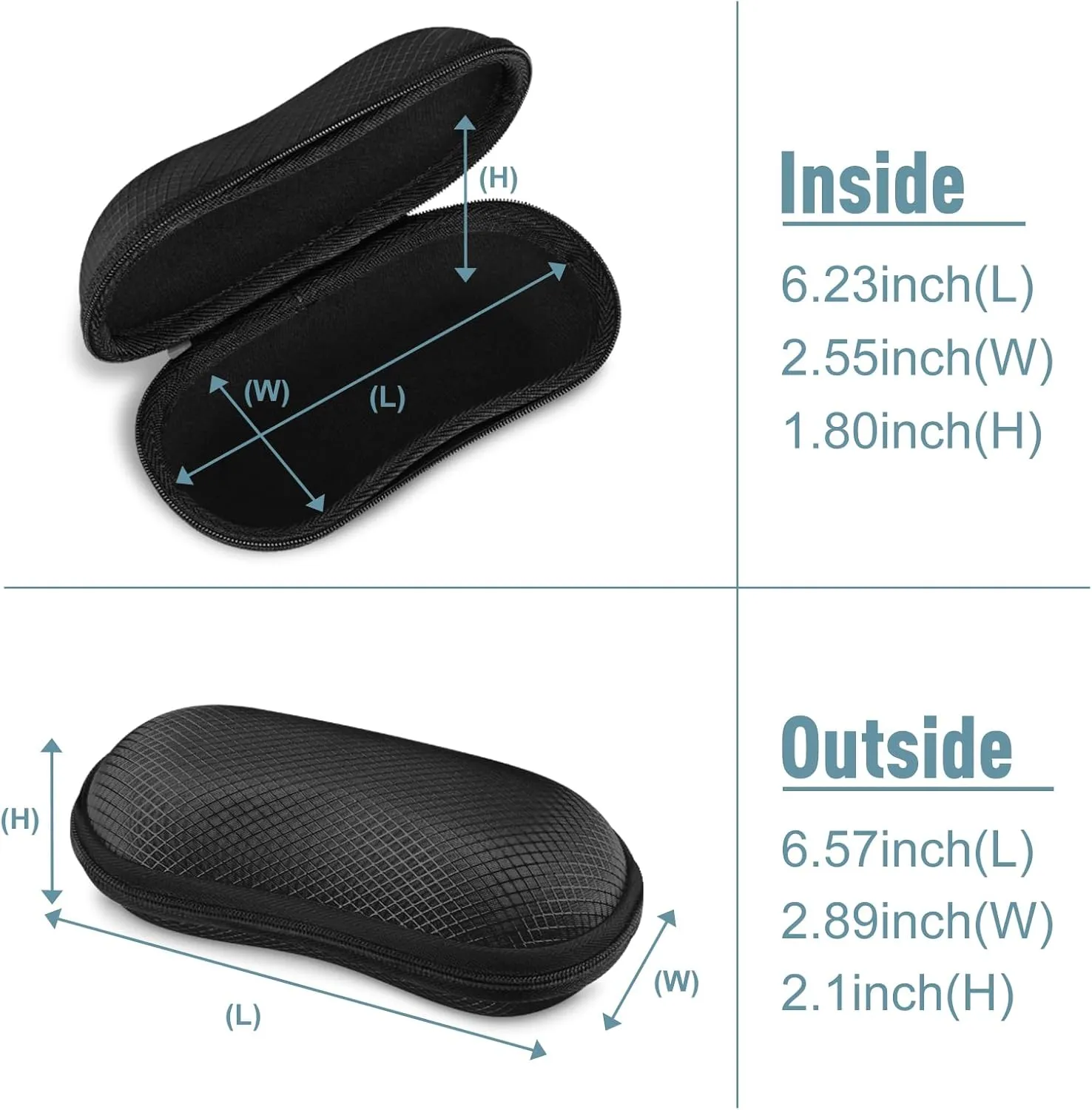 Fintie Sunglasses Case, Hard EVA Shell Shockproof Sport Glasses Case with Metal Carabiner Travel Zipper Eyeglasses Holder