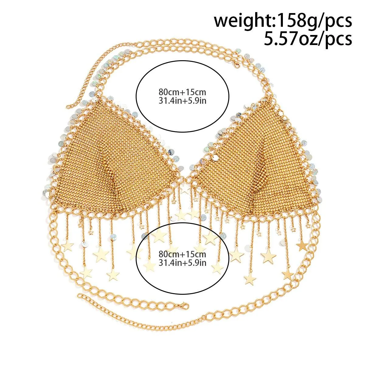 Full Rhinestone Chest Bikini