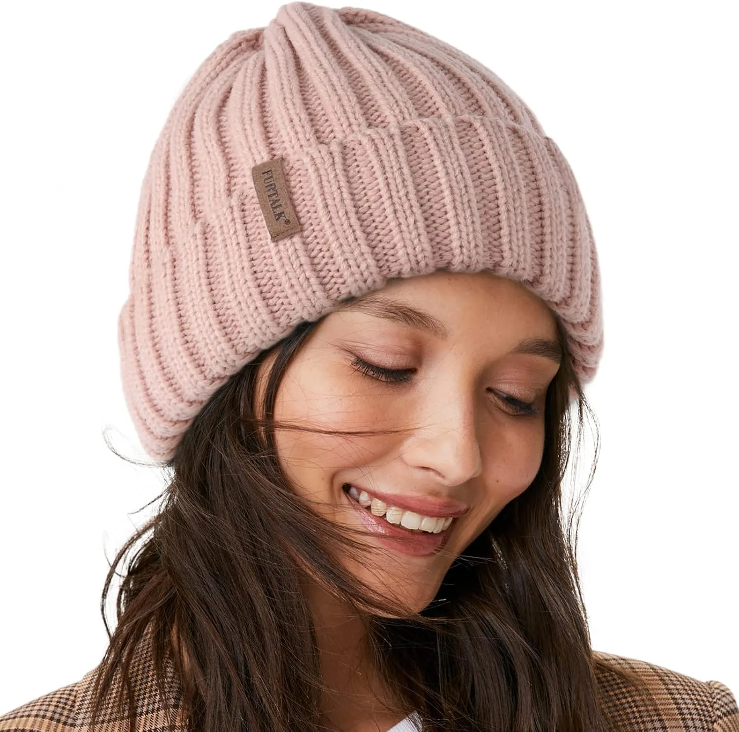 FURTALK Winter Hats for Women Fleece Lined Beanie Knit Chunky Womens Snow Cap