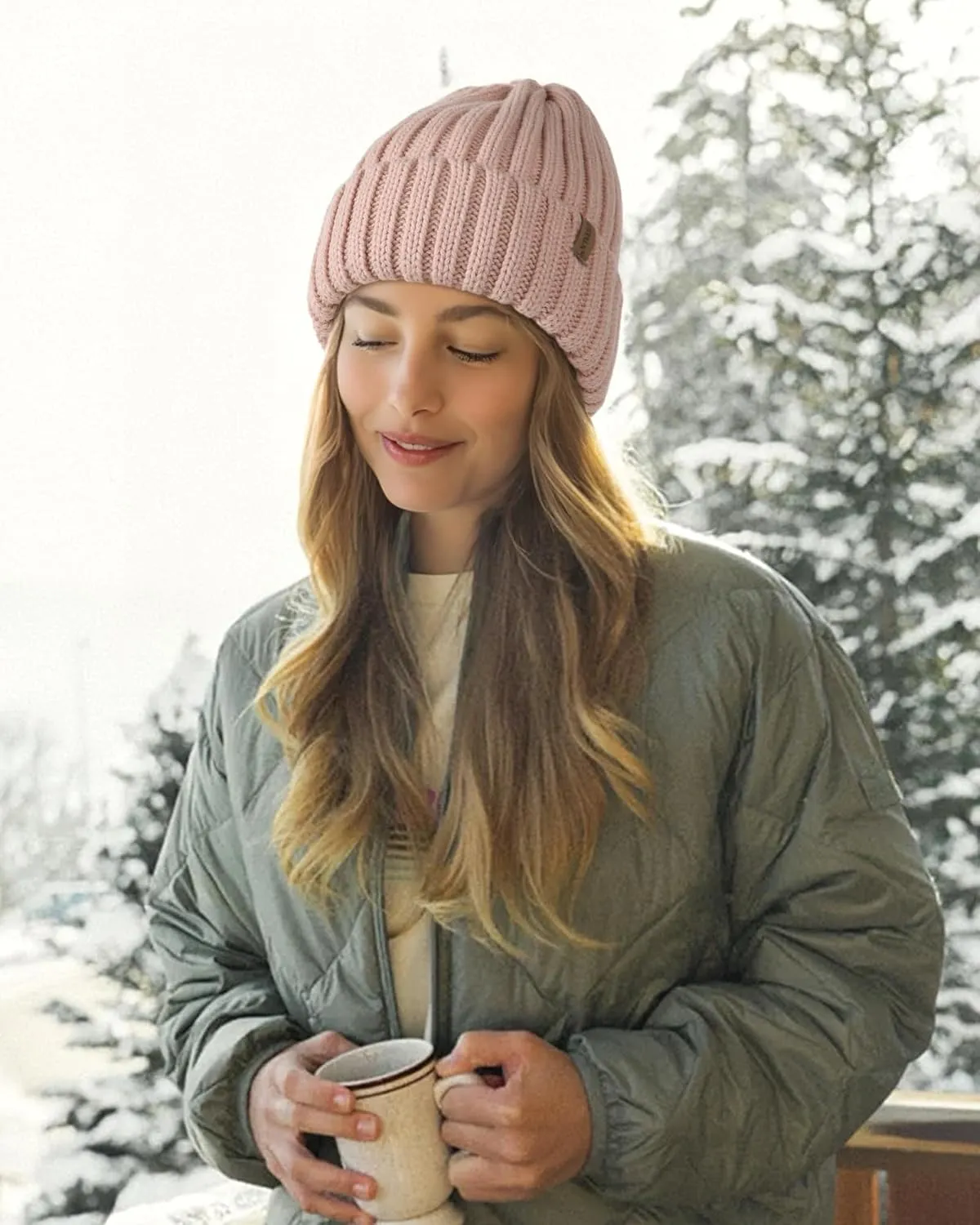 FURTALK Winter Hats for Women Fleece Lined Beanie Knit Chunky Womens Snow Cap