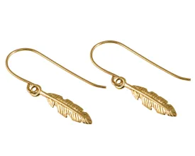Gold dangle Feather Earrings